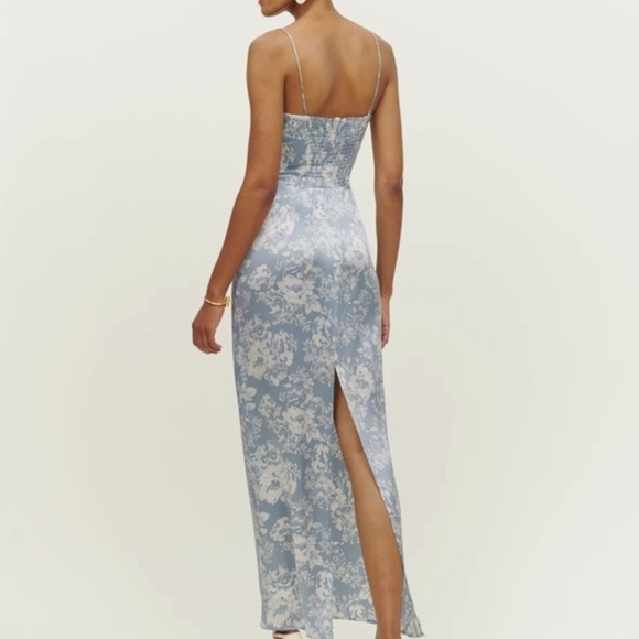 Reformation Frankie Silk Dress in Porcelain *NEW* - Picture 4 of 7